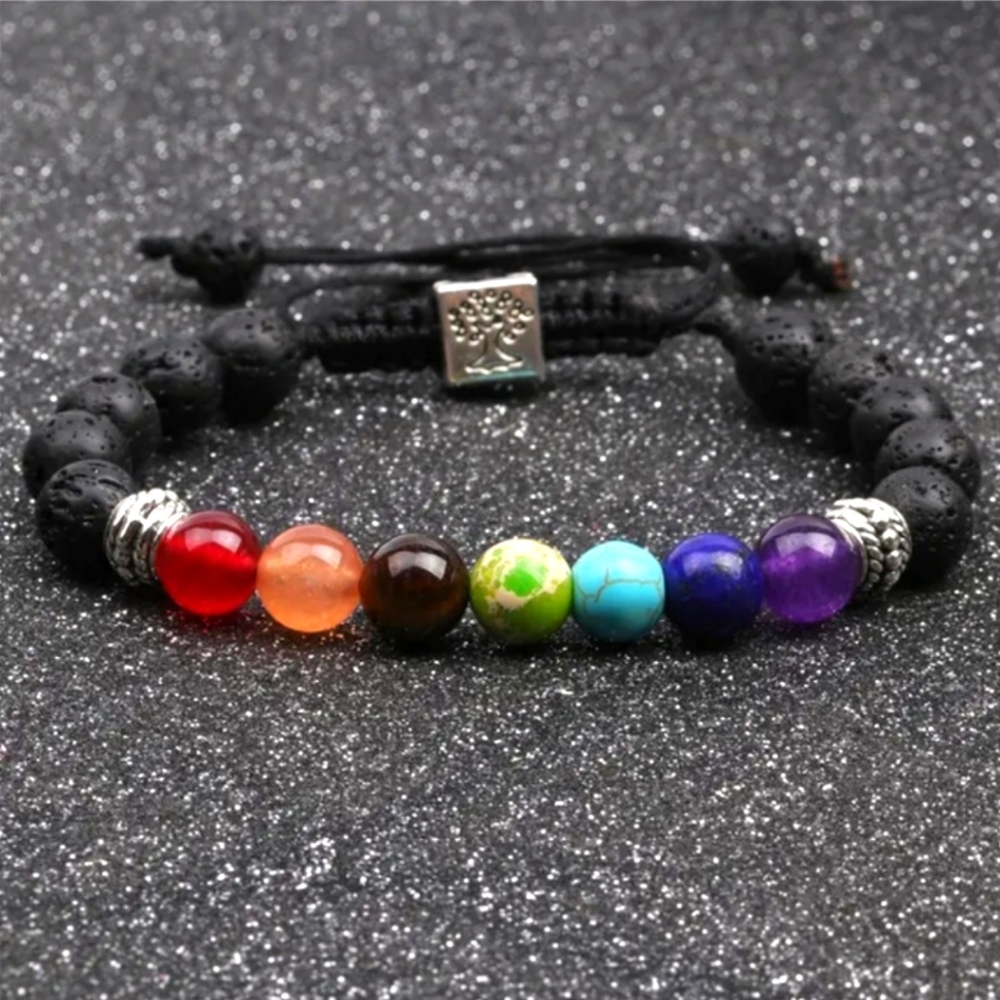 🌺 Unisex Natural Stone Bracelet 7 Chakras